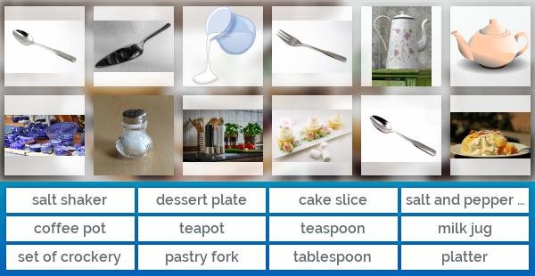 cutlery and crockery